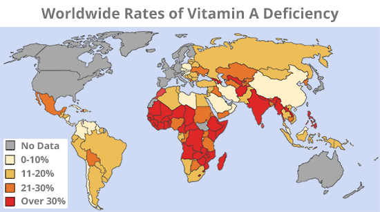 world map of vitamin a deficiency